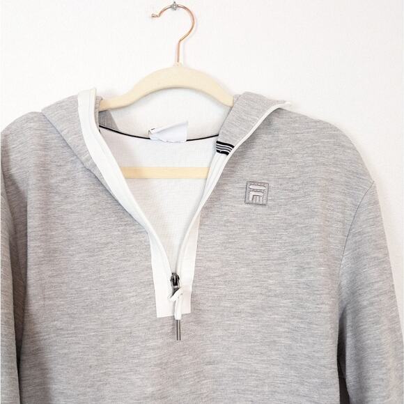 FILA x Bandier Light Gray Pullover Hooded Sweatshirt Size M - Picture 4 of 7